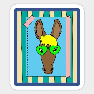 Party Retro Ass With Sunglasses Sticker